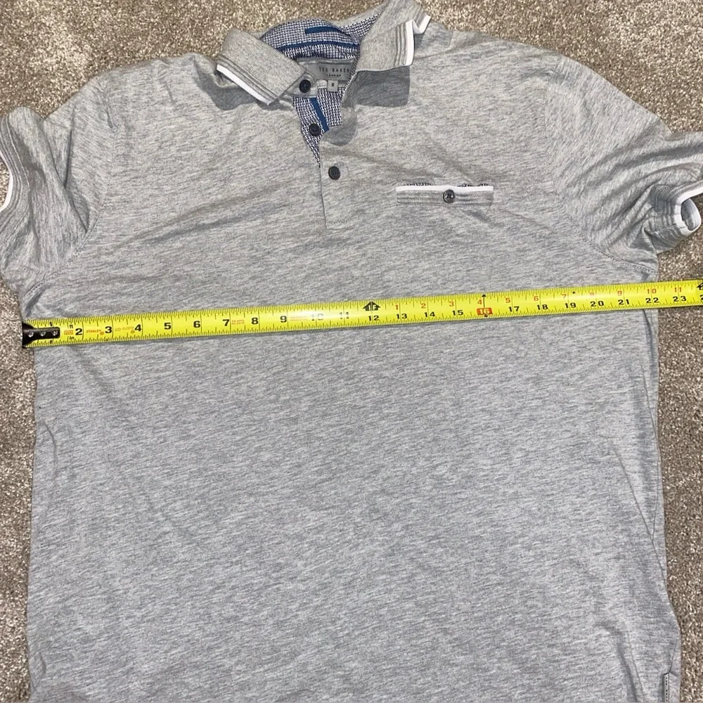 Ted Baker Light Grey Short Sleeve Polo Short Size 6 (XXL) Casual Comfort Classic - Picture 8 of 10